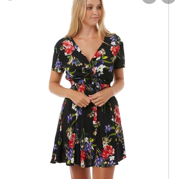COPY - SWELL Button down Tie Front Floral Dress 6 - Picture 1 of 7